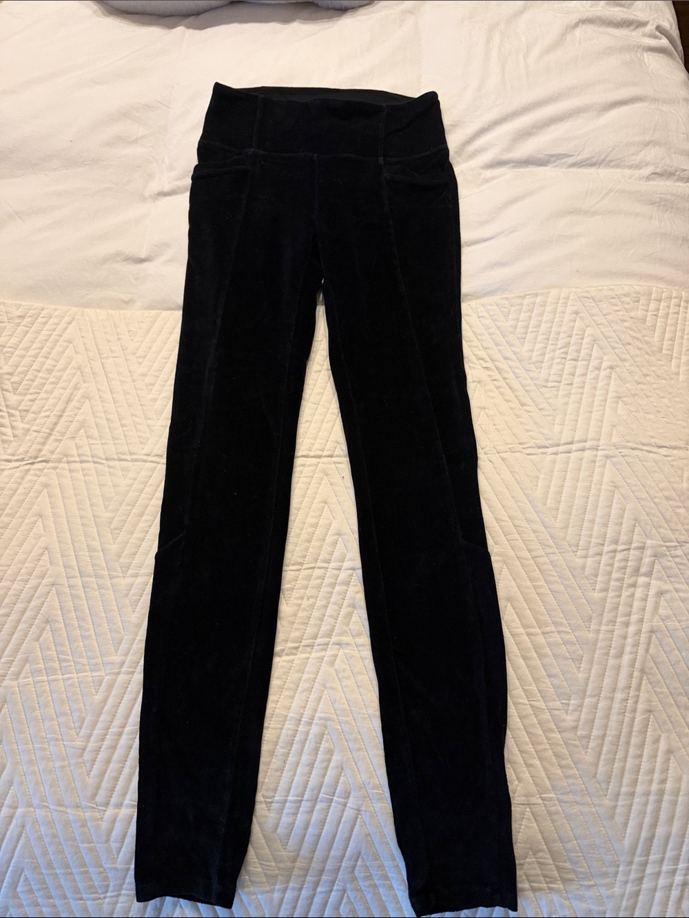 Athleta Black Velvet High-Waist Leggings